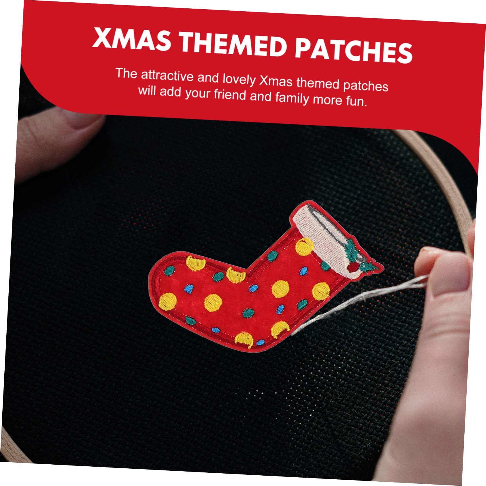 STOBOK 50stücke Weihnachtsdesign Stoffpatches Applikationen Zum Aufbügeln Für Bekleidungsreparatur Und -projekte Liebevoll Gestaltete Ornamente Für Kleidung Taschen Und Hüte