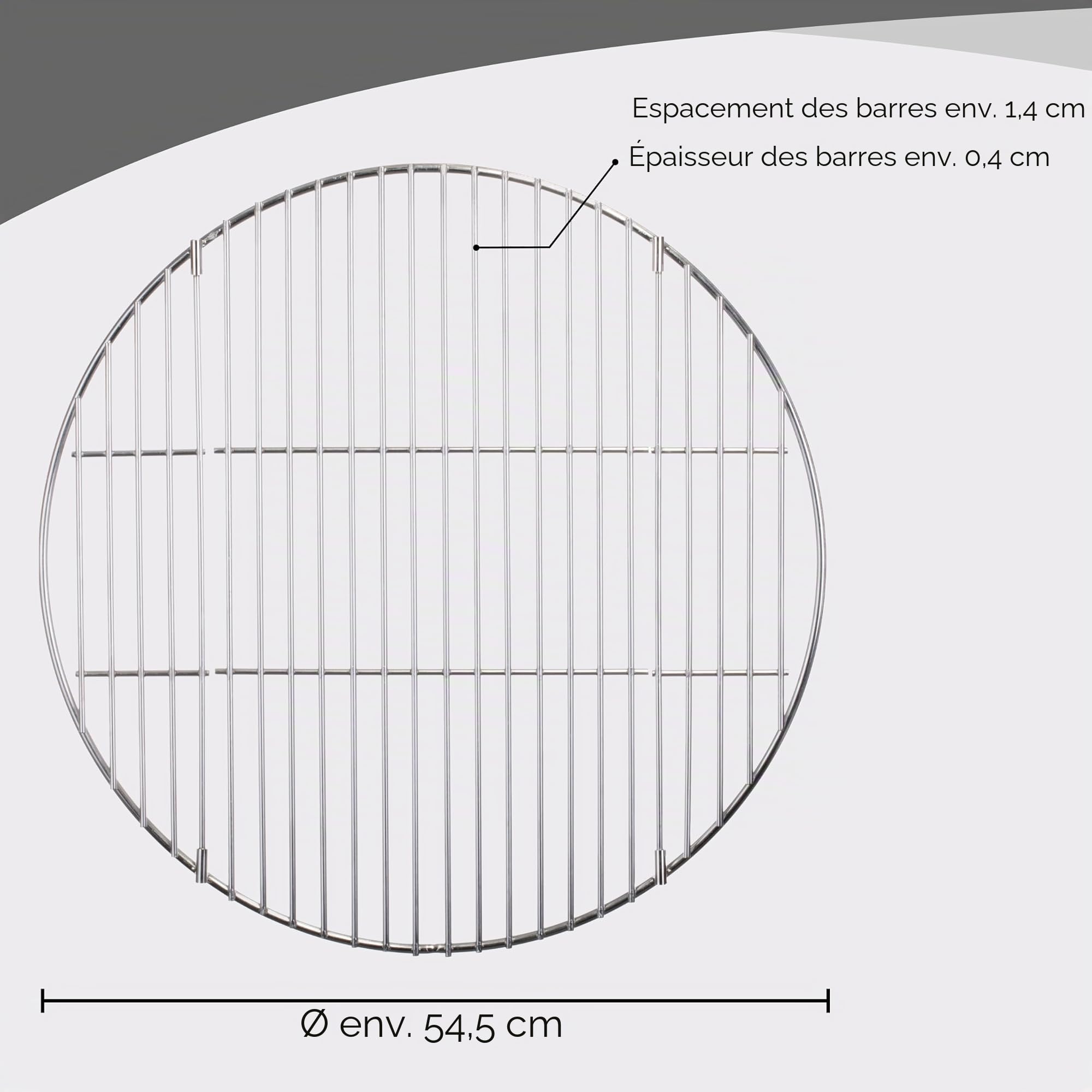 Grille rotative en acier inoxydable | Acier inoxydable 18/0 Asi 430 | Sans nickel | Rond: convient à la grille à billes Diamètre: Ø - 57 cm |Pliable