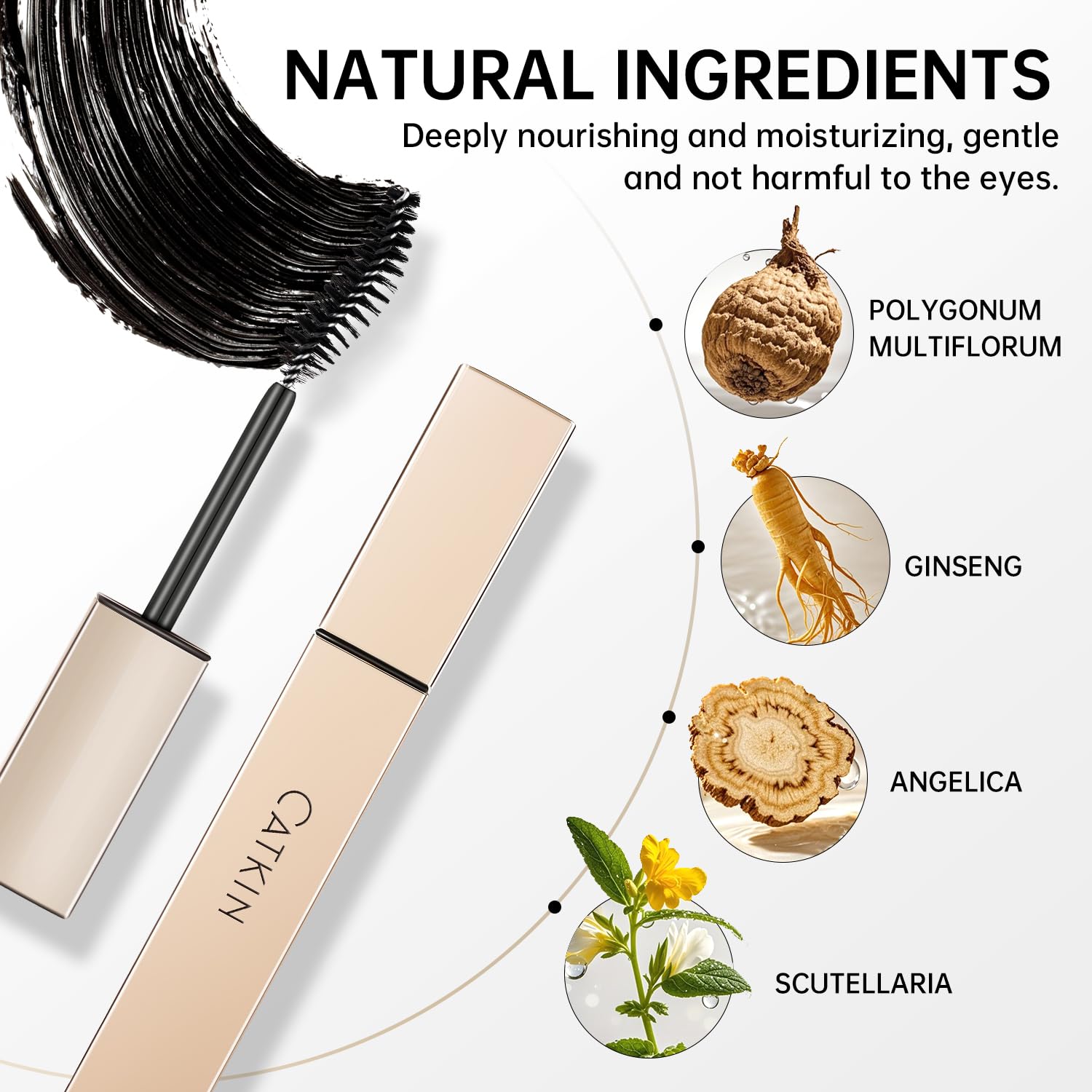 CATKIN Lash Lengthening Mascara, Volumizing & Lengthening, Very Black, Clump-Free, Long Lasting Waterproof Formula for Dramatic Long Lashes 7.5g - Image 7