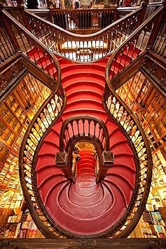 ArtExpert Portugal-Porto Ornate staircase in the Lello Bookstore by Jaynes Gallery - 12x18 Art Print Poster