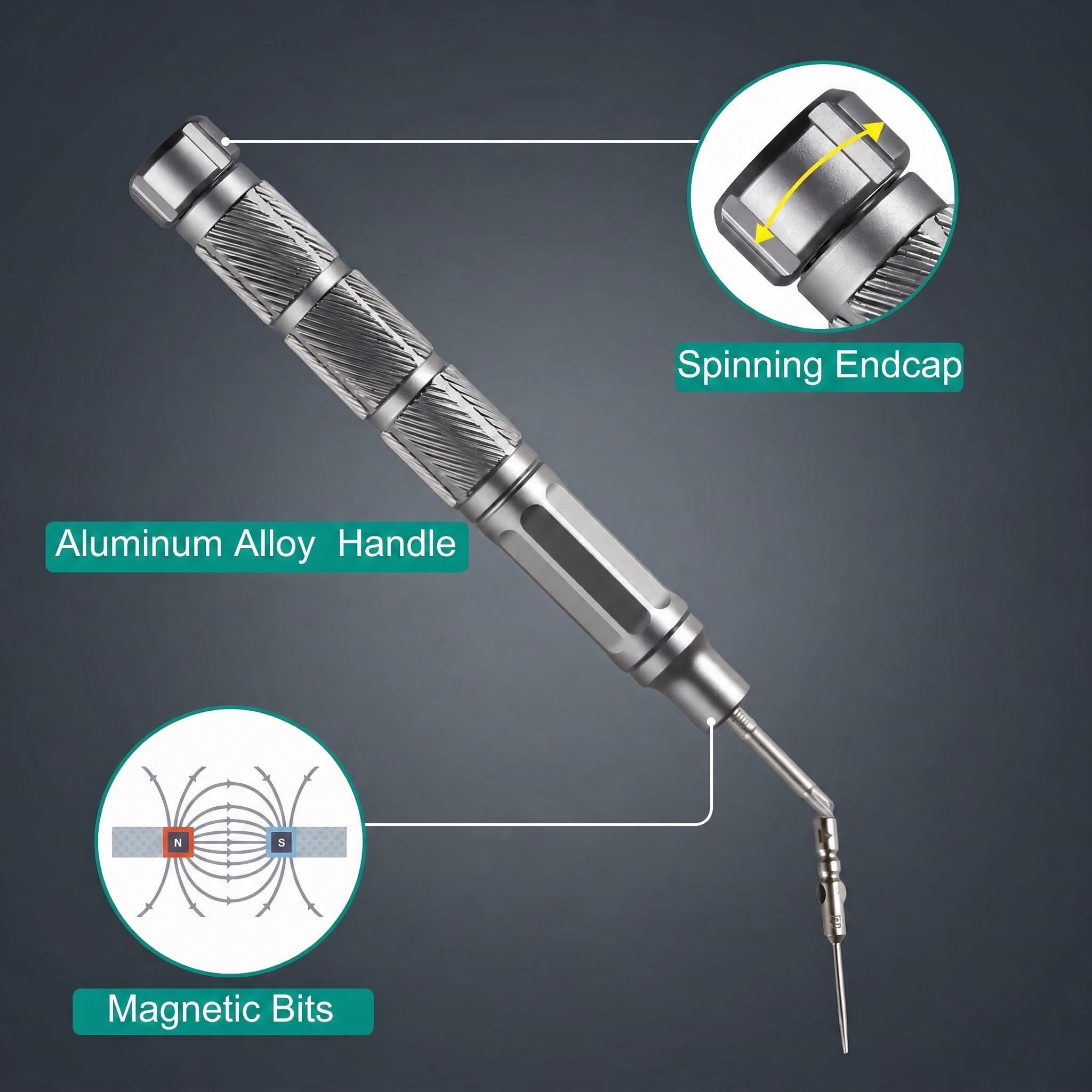 Ensemble de tournevis de précision, petit tournevis avec 24 embouts magnétiques en alliage S2, kit d'outils de réparation professionnel pour appareils électroniques, appareils ménagers, montres