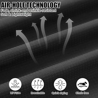 Men's Long Sleeve Sun Protection Shirt UPF 50+ UV Lightweight Quick Dry Cooling Fishing Shirt for Travel Safari Hiking