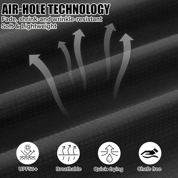 Men's Long Sleeve Sun Protection Shirt UPF 50+ UV Lightweight Quick Dry Cooling Fishing Shirt for Travel Safari Hiking
