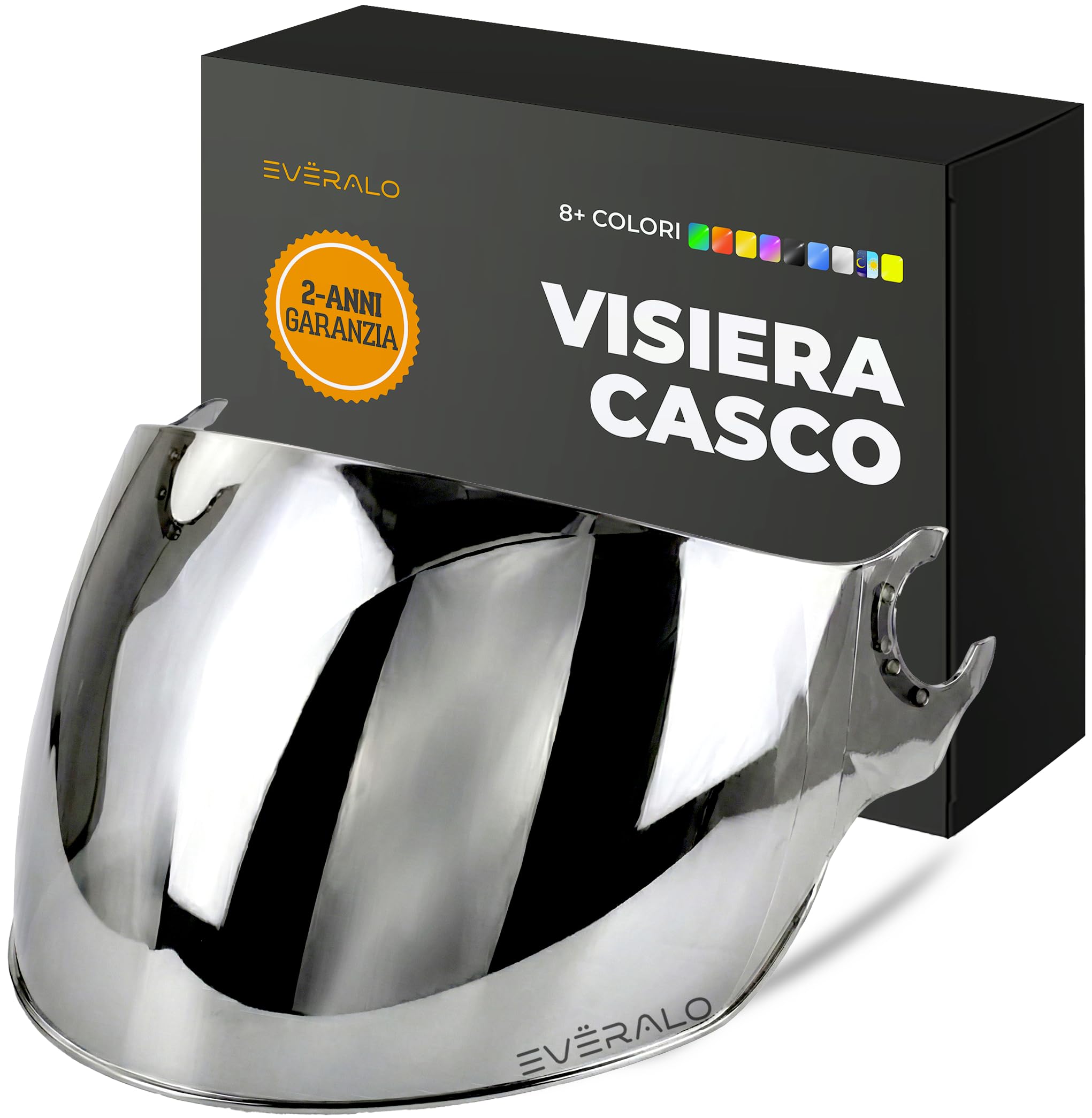 Visiera Compatibile con LS2 OF562 Airflow 1 - OF558 Sphere - Sphere Lux - Sphere Lux II - Visiere Casco Jet (Argento Cromo)