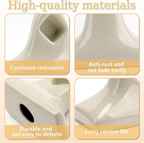 Miniatura 3 de Toallero de cerámica beige con hueso de almendra, soporte para barra de barra, soporte para poste de porcelana, juego de azulejos de porcelana,