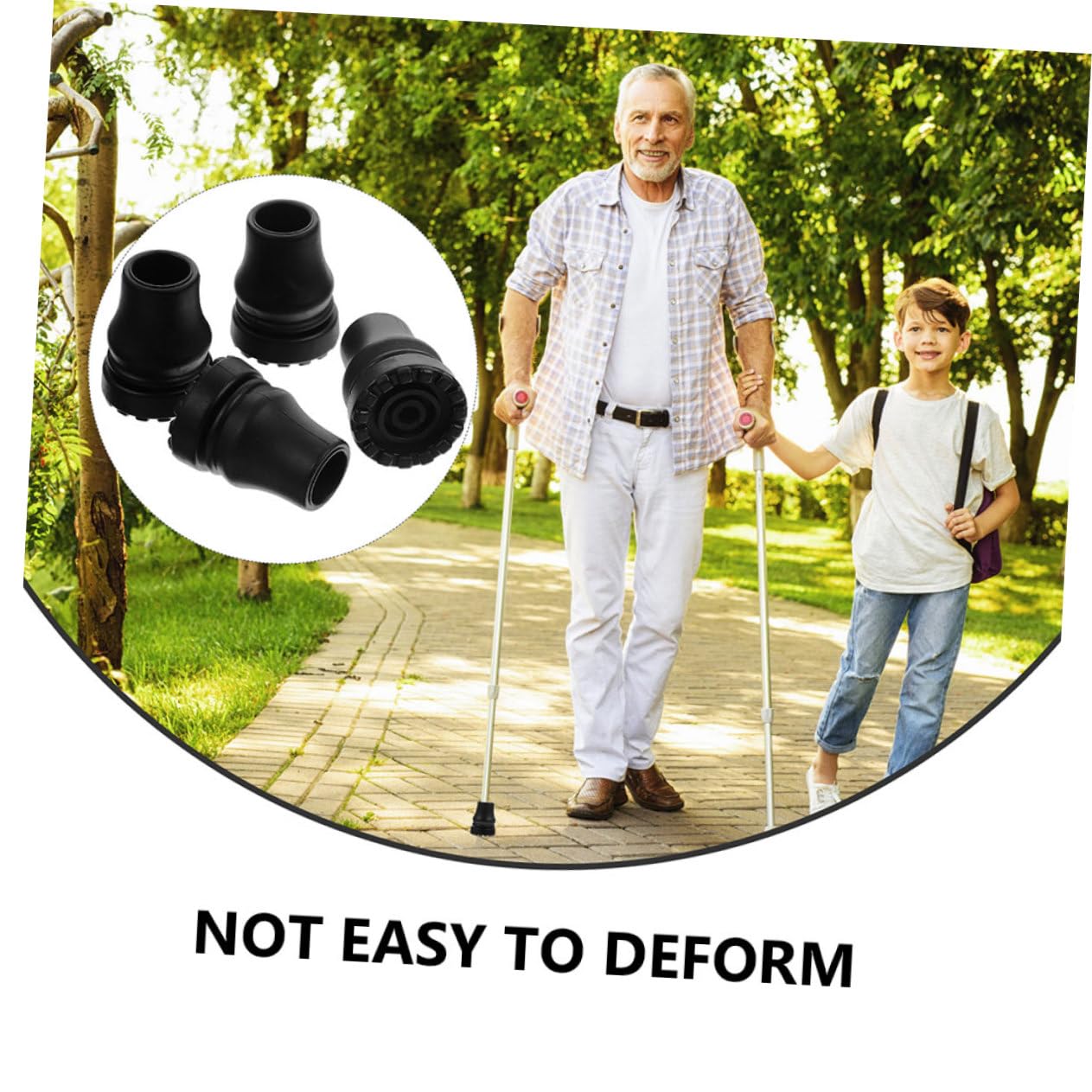 TOYANDONA Alfombrilla Antideslizante De Goma para Los Pies Funda para Bastón Trípode Accesorios para Andadores Puntas para Bastones Muletas Color Negro