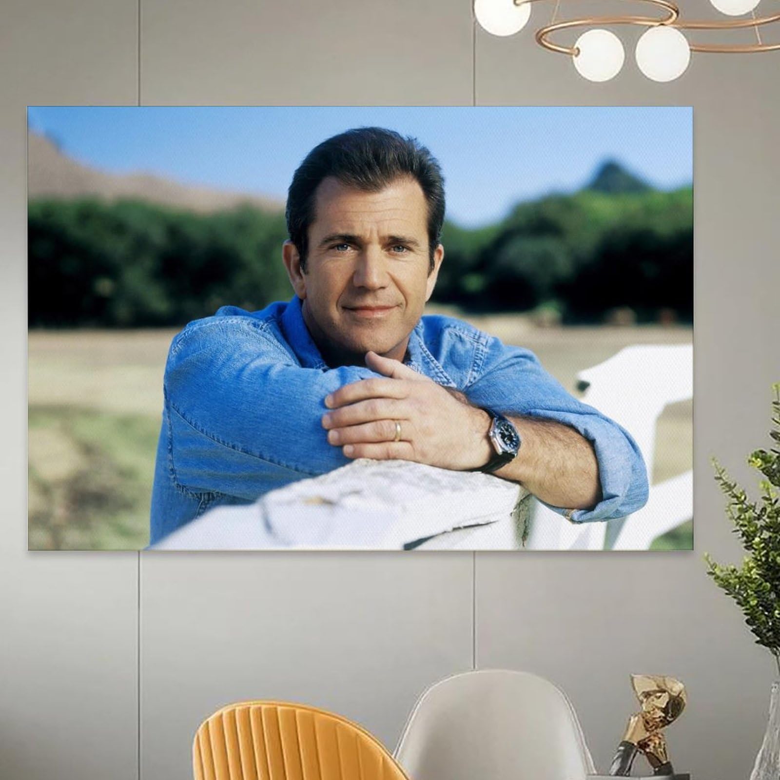 NgAnoh Mel Gibson Poster esthétique sur toile noir et blanc pour chambre à coucher 30 x 45 cm