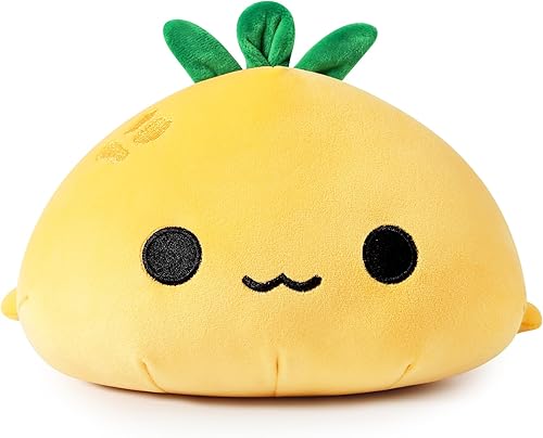 Miniatura 6 de Onsoyours Almohada de peluche suave de tortuga de tortuga, adorable juguete de peluche de tortuga Kawaii para niños (tortuga piña, 13 pulgadas)