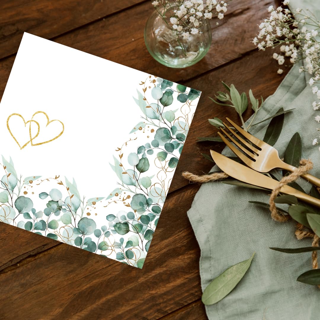 100 Personalisierte Luxus-Servietten 3-lagig Für Hochzeit