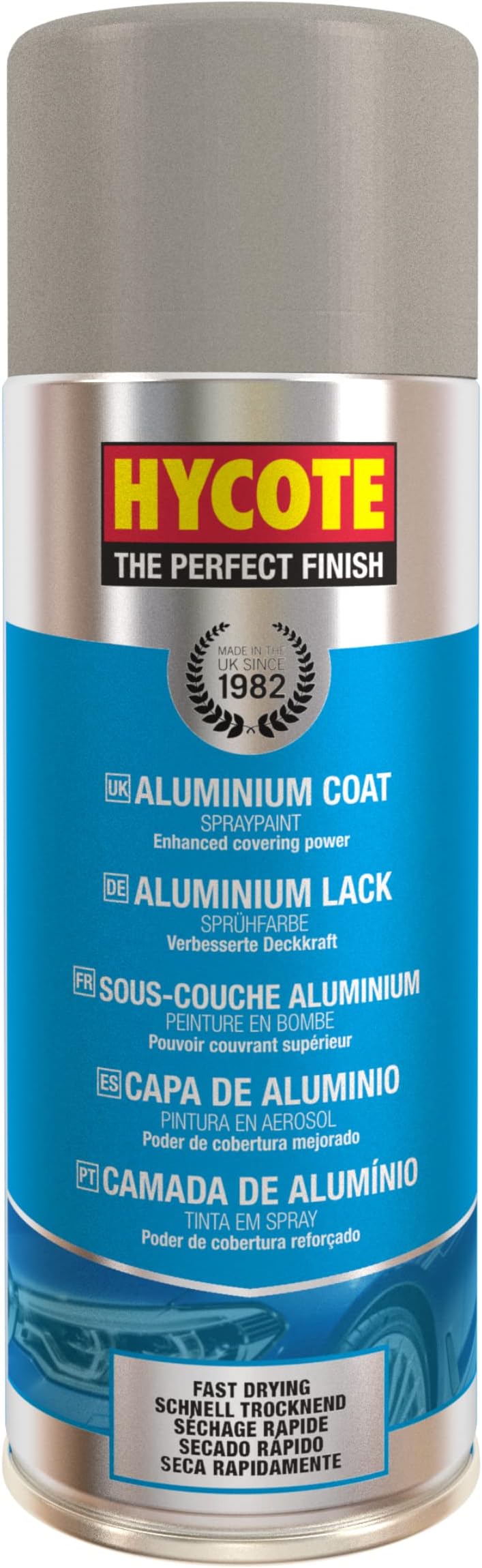 Hycote Fast Drying Aerosol Car Spray Paint, Aluminium Coat, 400 ml