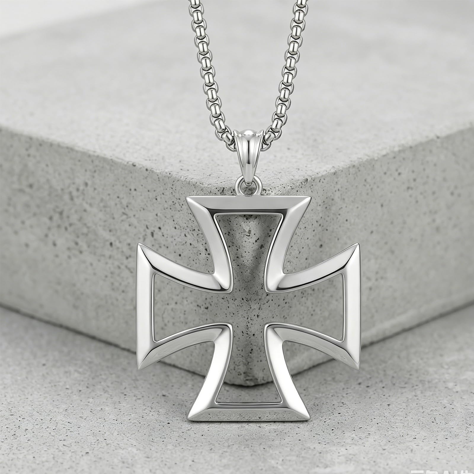 Eisernem Kreuz Halskette 925 Sterling Silber Eisernem Kreuz Anhänger Christlicher Schmuck für Herren