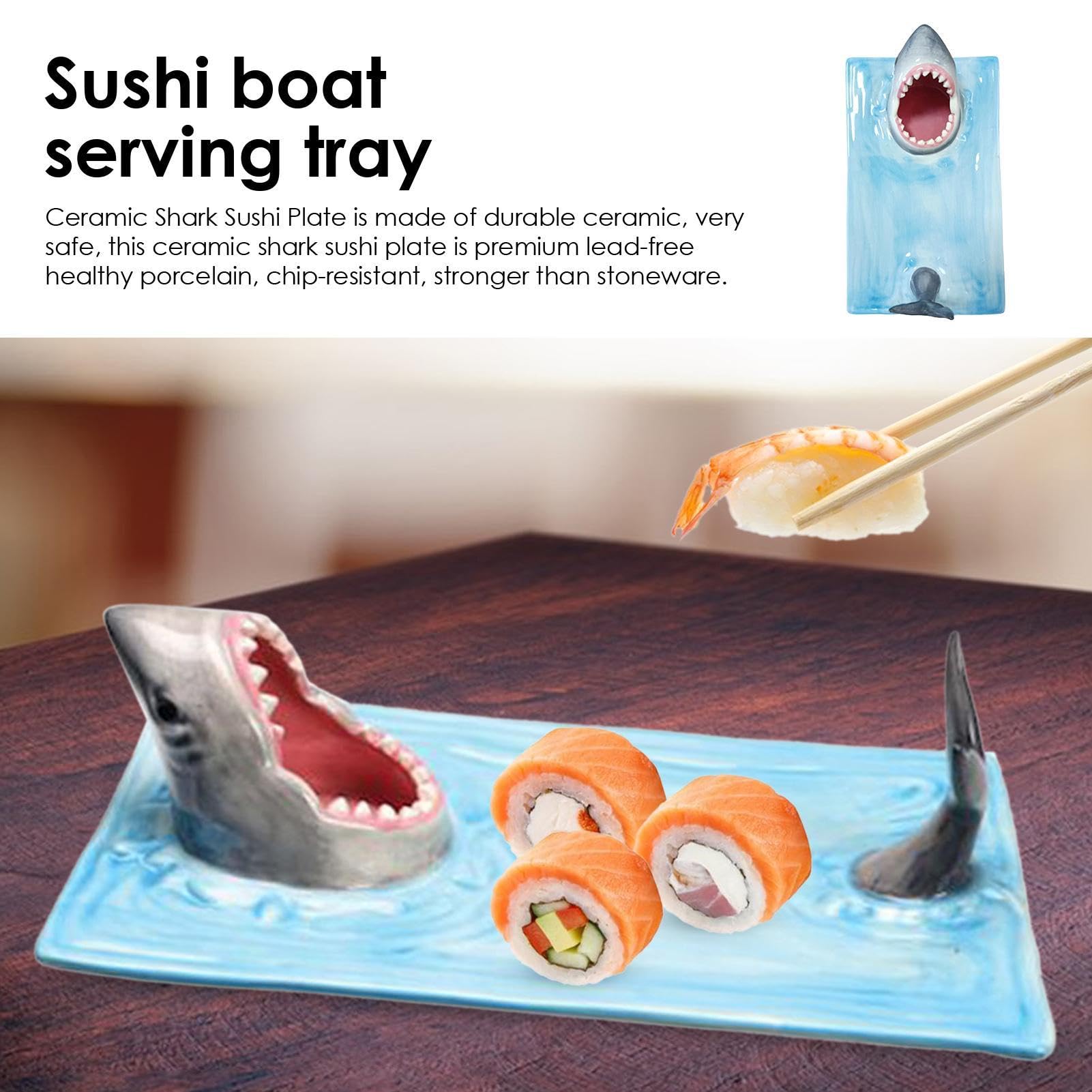 Shark Sushi-Teller, Keramik-Sushi-Teller Käseplatte Multifunktional