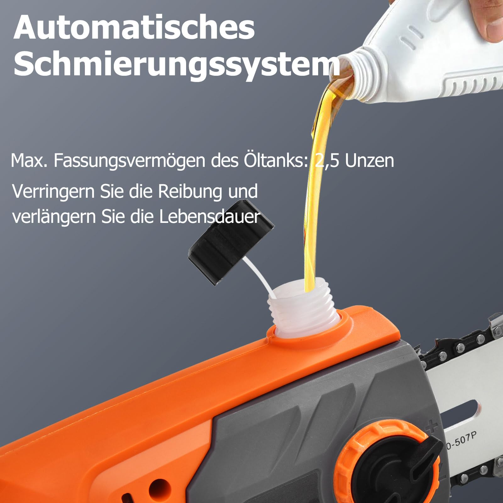SOARS Hochentaster elektrisch 750W, Teleskop Astsäge mit 20 cm Schwertlänge, 60° Neigung Motorkopf, Kettensäge bis ca 4 m Arbeitshöhe, 11m/s Schnittgeschwindigkeit