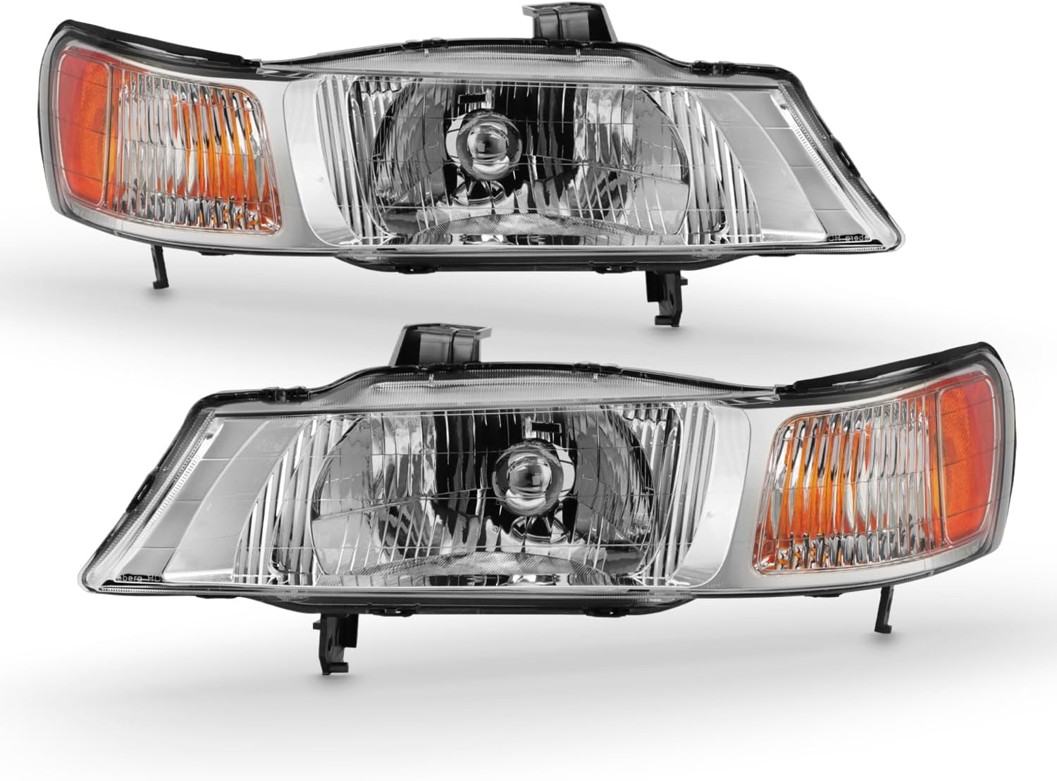 AKKON - Fits 1999-2004 Honda Odyssey [Halogen Type] Chrome Headlights Pair Driver+Passenger Replacement