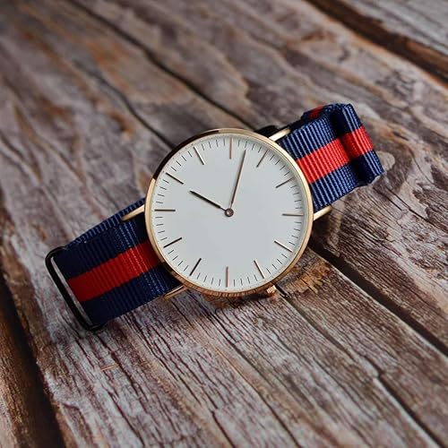 Miniatura 2 de WOCCI Watch Strap 18mm 20mm 22mm 24mm, Nylon Replacement Watch Bands with Black Buckle