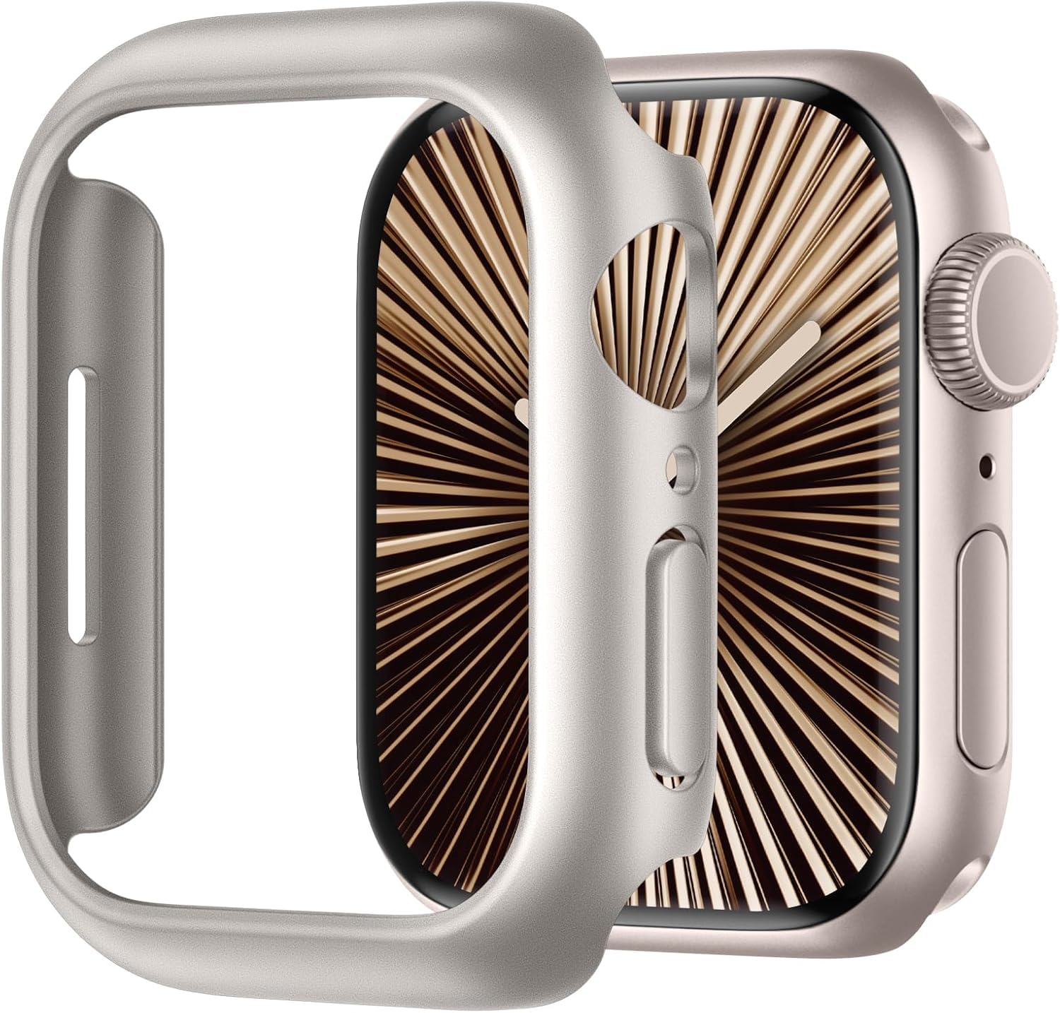Meyaar Hard PC Bumper Case for Apple Watch Series 10,Ultra-Thin Protective Cover Frame [NO Screen Protector] for iWatch Series 10 (Starlight, 42 MM)-image-10