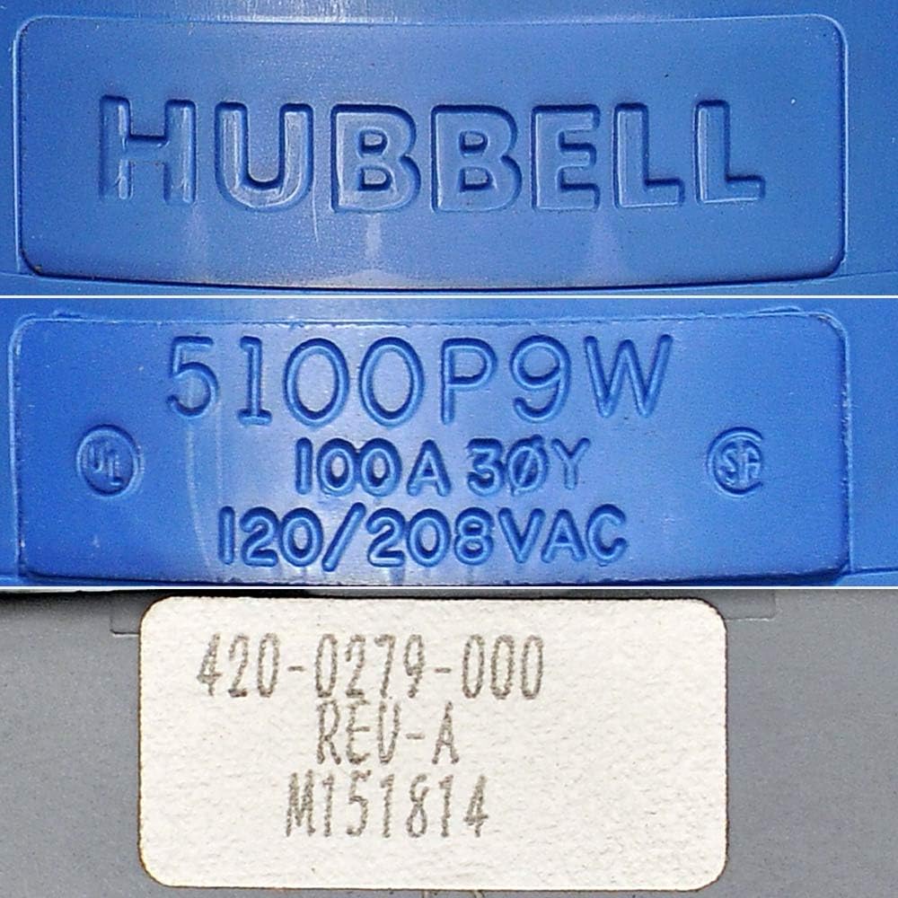 Hubbell HBL5100P9W AC Plug IEC60309 5100P9W Male IEC 309 Pin & Sleeve
