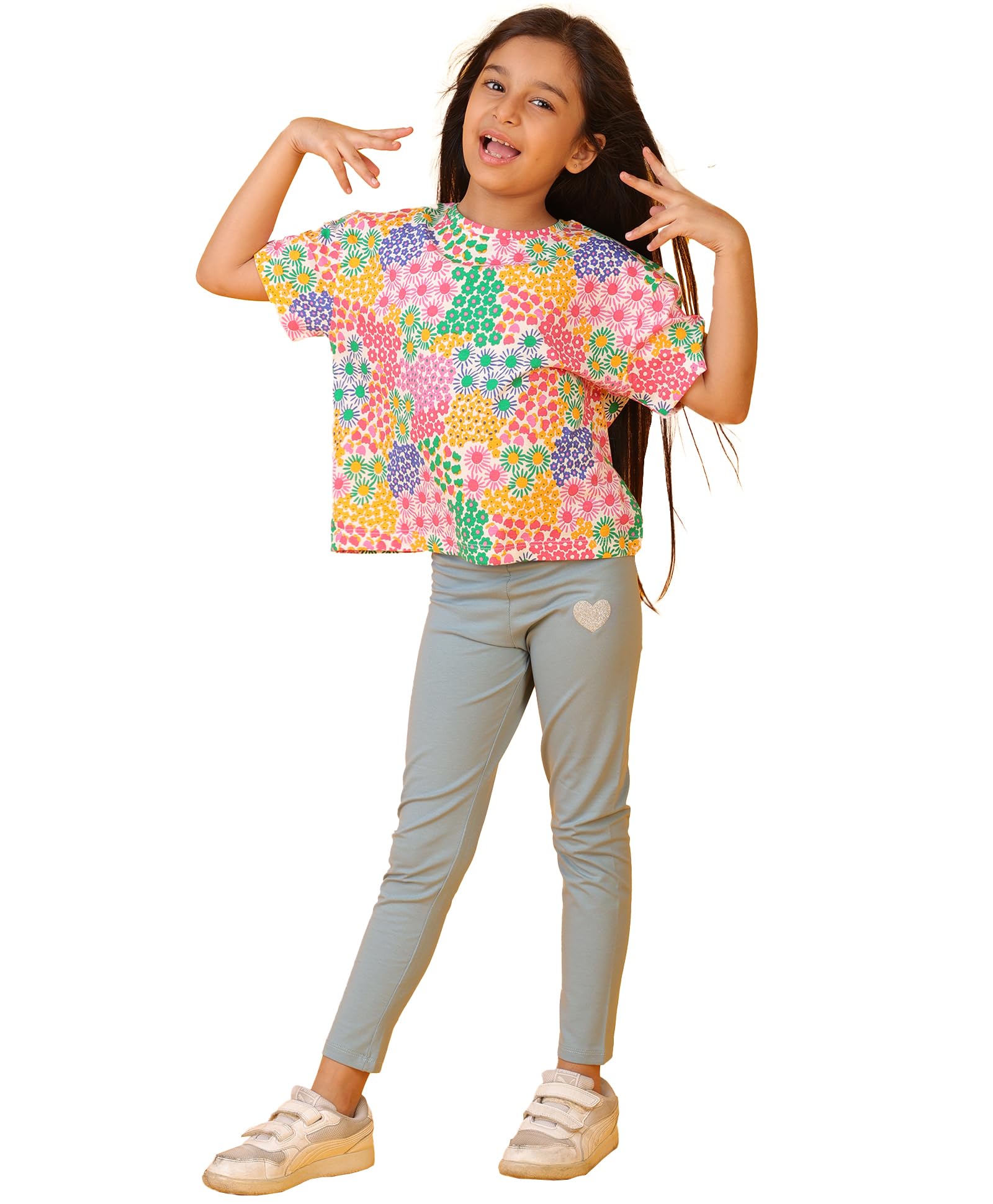 Leggings Set for Girls| Material: 100% Pure Cotton | Fabric: Skin-Friendly, ensuring a Soft Touch on Delicate Skin.| Fit: Regular |Age Range: Suitable for Girls Aged 0-14 Years