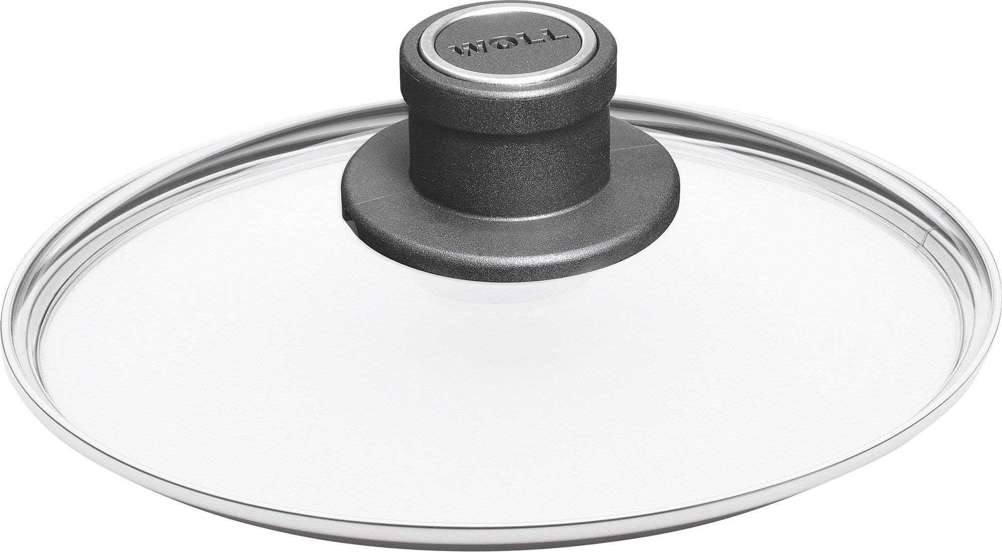 Woll Glass Lid with Permanent Steam Vent and Metal Rim, 18cm