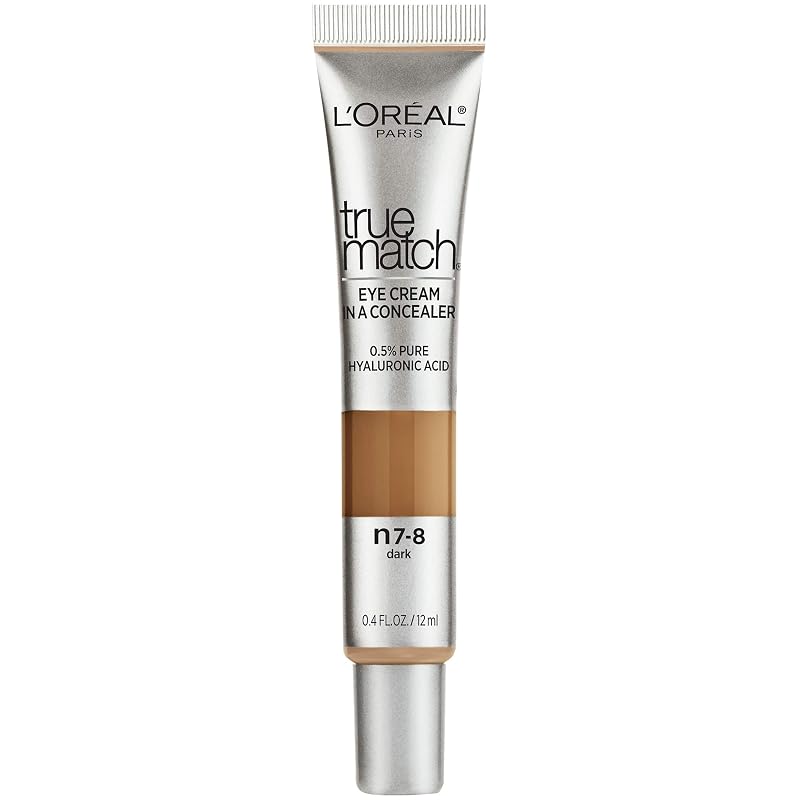Creme para a região dos olhos com corretivo L'Oréal Paris True Match, ácido hialurônico 0,5%, Dark N7-8, 12 mL