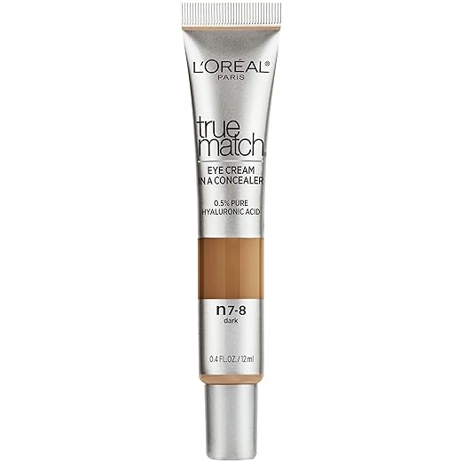 L’Oréal Paris True Match Eye Cream in a Concealer, 0.5 hyaluronic acid, Dark N78