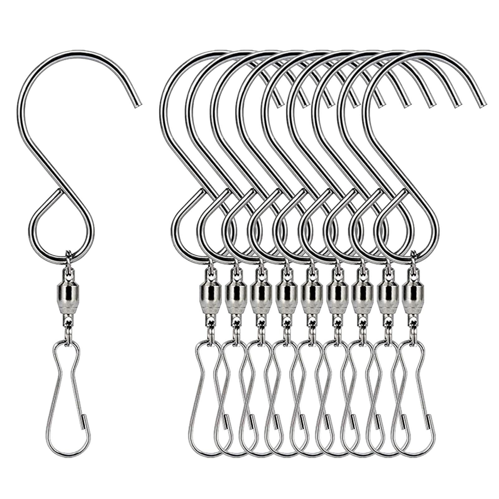 CALANDIS™ 10x Swivel S Hooks Clips for Hanging Garden Wind Spinners Flower Pot Silver | Wind Chimes | Garden D?©cor | Yard, Garden & Outdoor Living | Home & Garden-image-20
