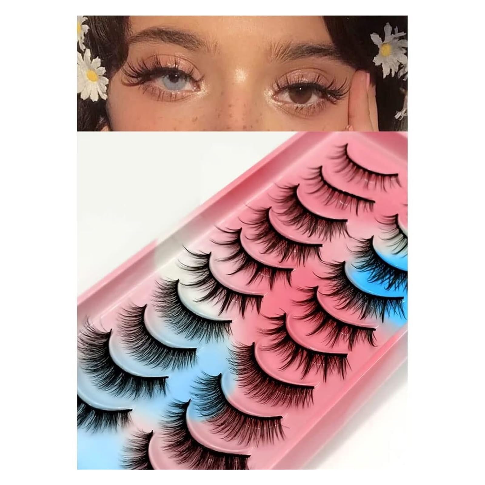 Ciglia finte 10 paia di ciglia finte 5 stili misti 3D finto visone volume naturale affascinante look arricciate finte comode[, ]