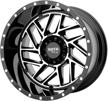 Moto Metal 16X8 5X4.5 4.26-6mm GLOSS BLACK MACHINED - MO98568012306N