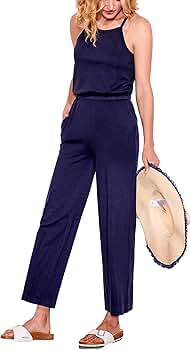 オールインワン・サロペット OPEN YY : 25SS / WIDE LEG JUMPSUIT (NAVY) Xscape Women's Navy Blue Off The Shoulder Wide Leg Jumpsuit