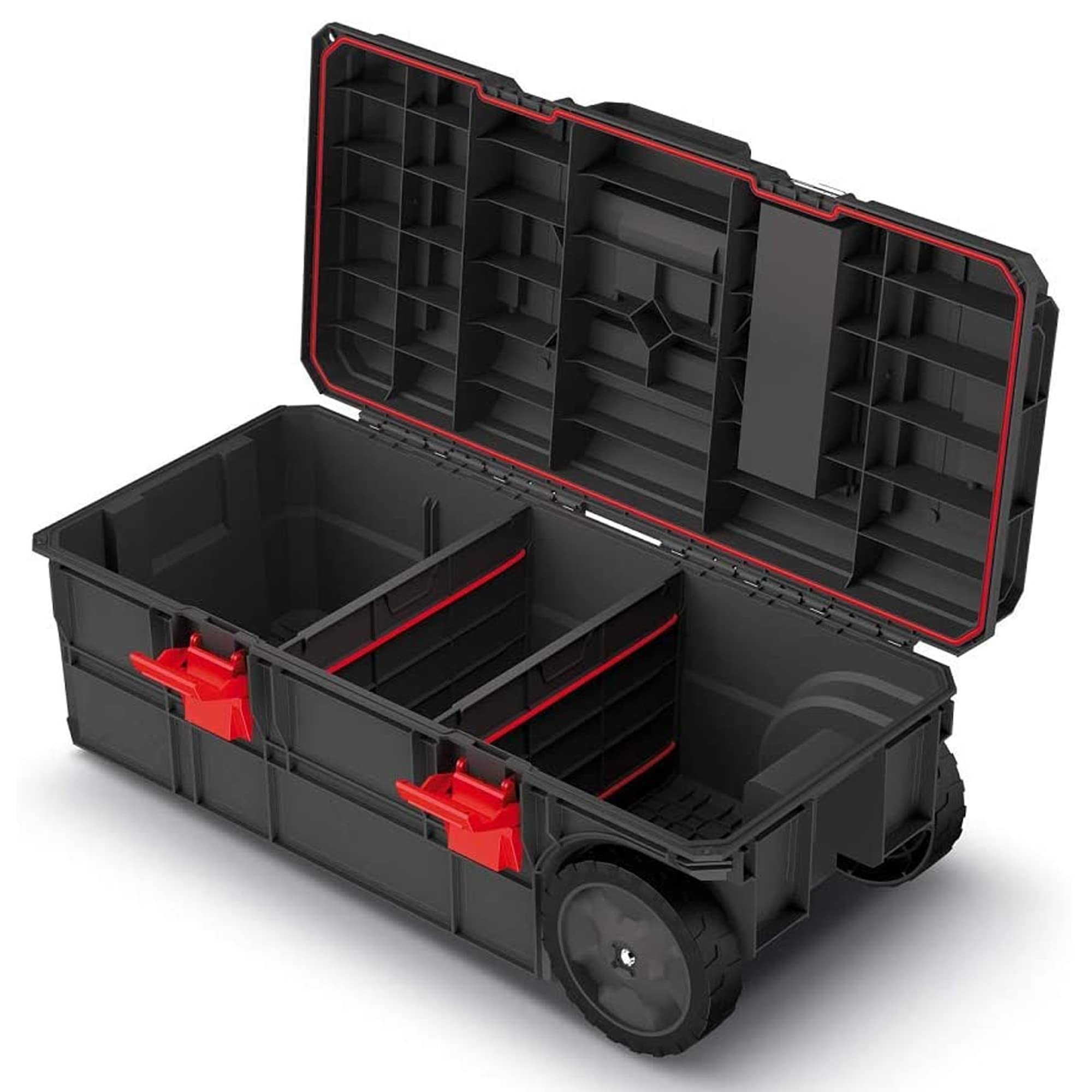 Caja de herramientas con ruedas para taller, caja de herramientas, con separadores, capacidad de carga de hasta 50 kg, plástico, 795 x 380 x 307 mm, serie modular X-Block