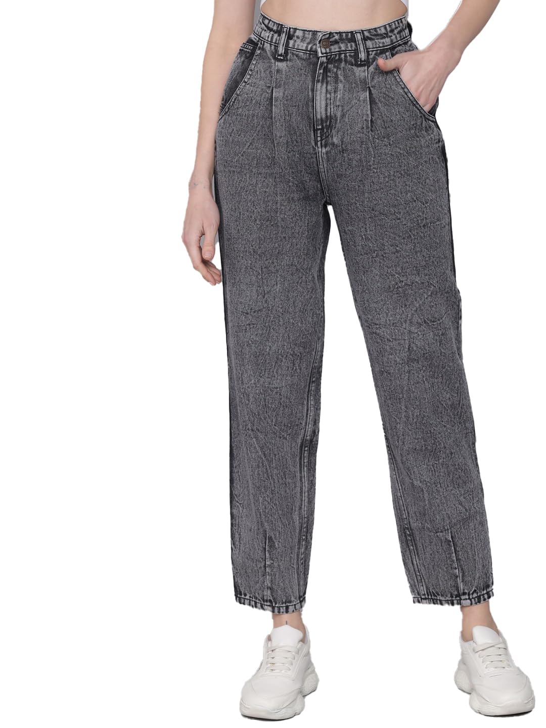 Women's High Rise Cotton Lycra Blend Ankle Length Slim fit Jeans