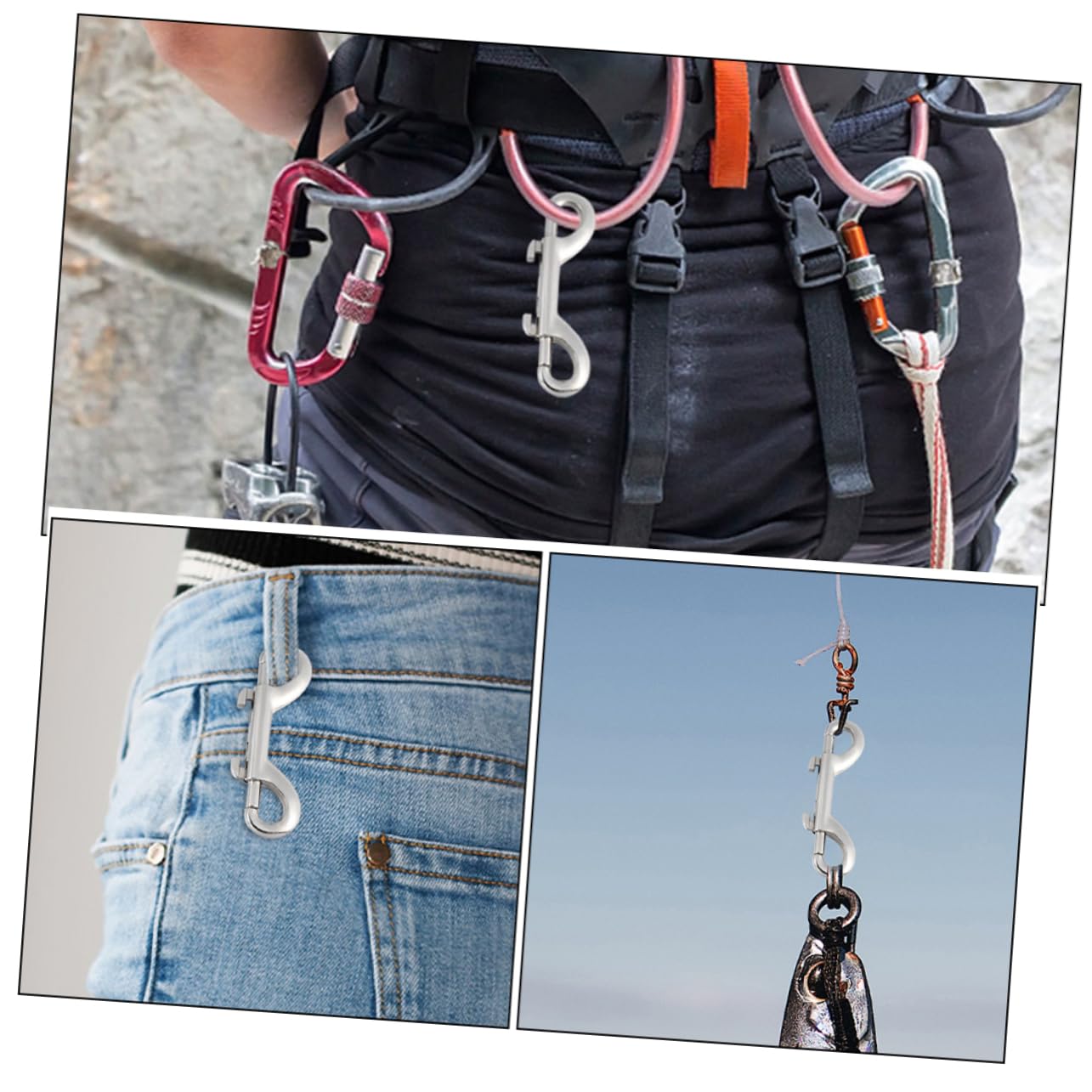 6Pcs Double Ended Snap Hooks Heavy Duty Dog Leash Clips Backpack Connectors for Indoor Outdoor Use Construction Reliable Mechanism