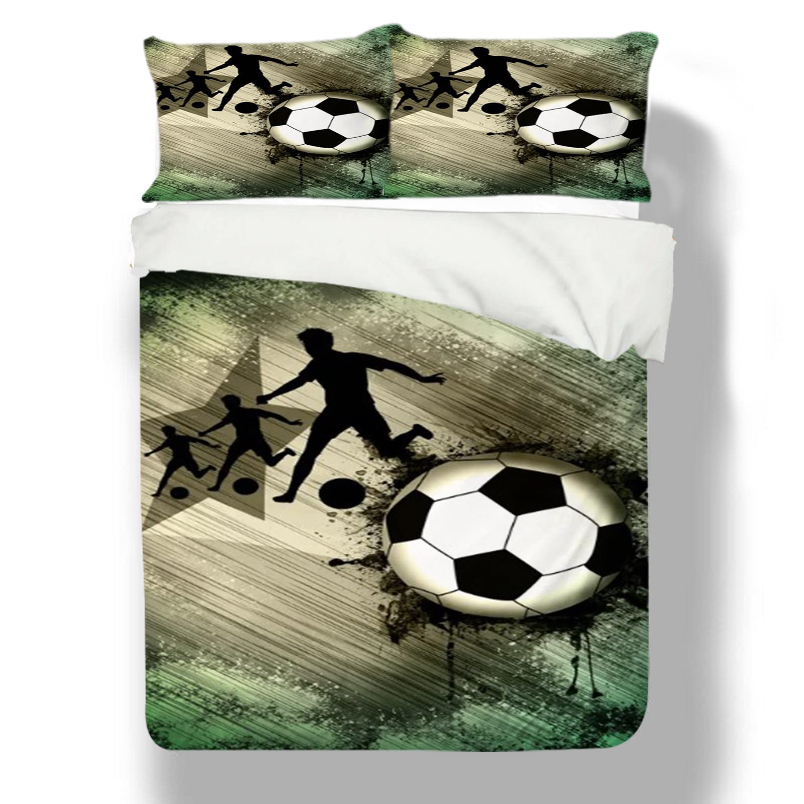 Housse de couette de football pour enfants lit double parure de lit sport ado 200x200 cm