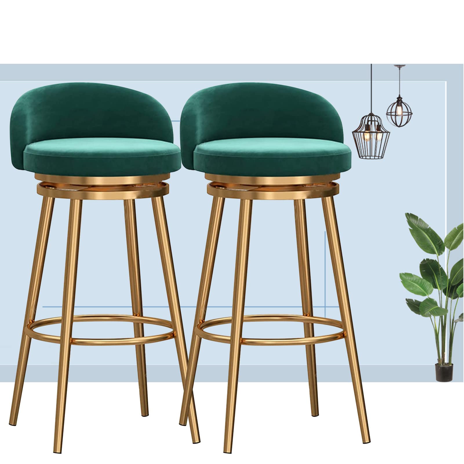 Tabourets de bar métal lot de 2 pour îlot de cuisine et salon design