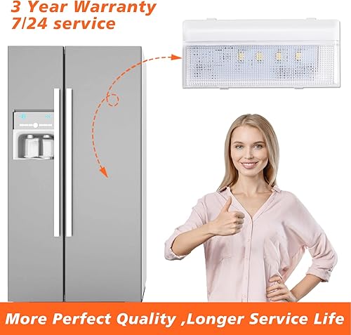 Miniatura 2 de W10515057 Luz de refrigerador para refrigerador Whirlpool Luz de repuesto LED, Whirlpool WRS325FDAM04 Luz WRS325FDAM02 Luz WPW10515057