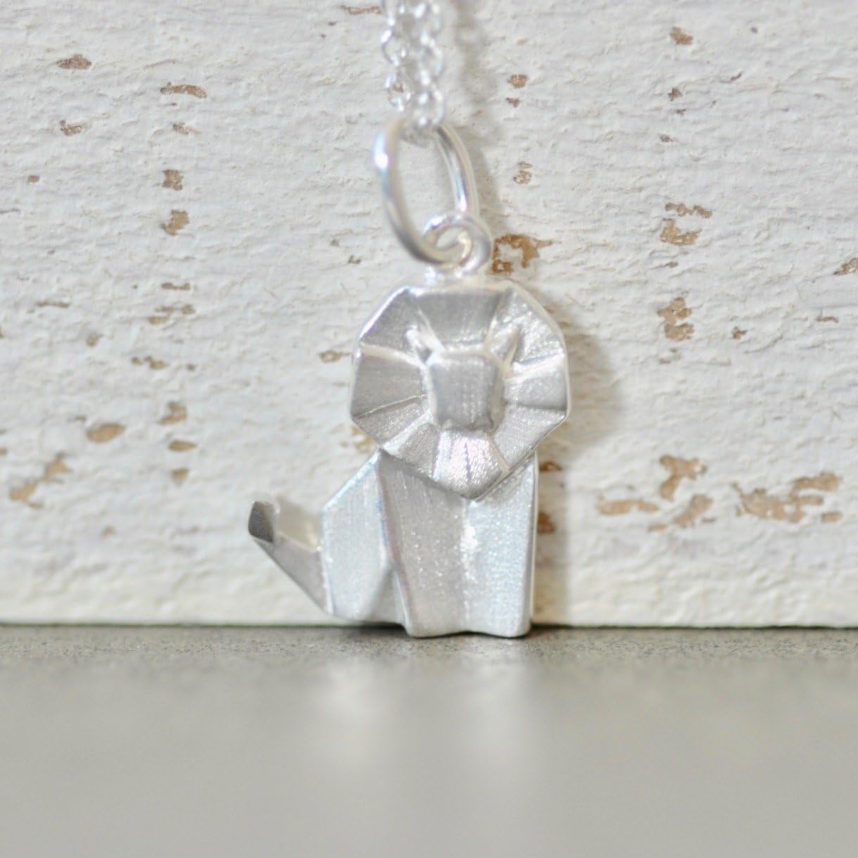Origami Lion Necklace in Sterling Silver with 20" Chain - Image 5