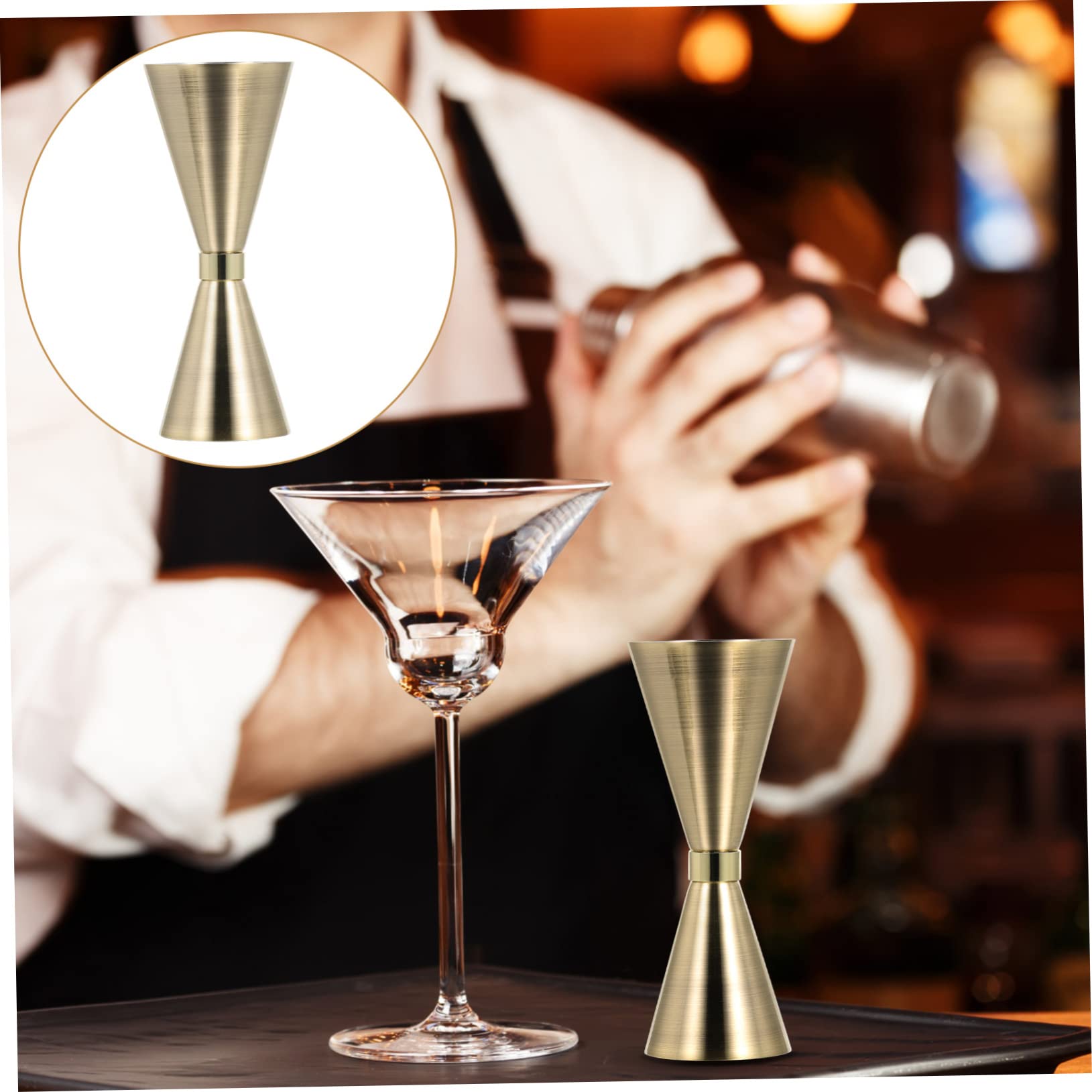 Cabilock Lot De 2 Doseurs À Cocktail En Acier Inoxydable Double Once Pour Barman Appareil De Mesure Précis Pour La Maison Et Le Bar