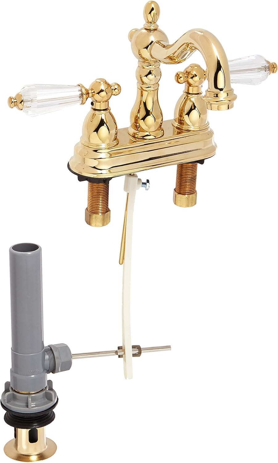 Kingston Brass KB1602WLL Wilshire 4" Centerset Lavatory Faucet with Retail Pop-Up, Polished