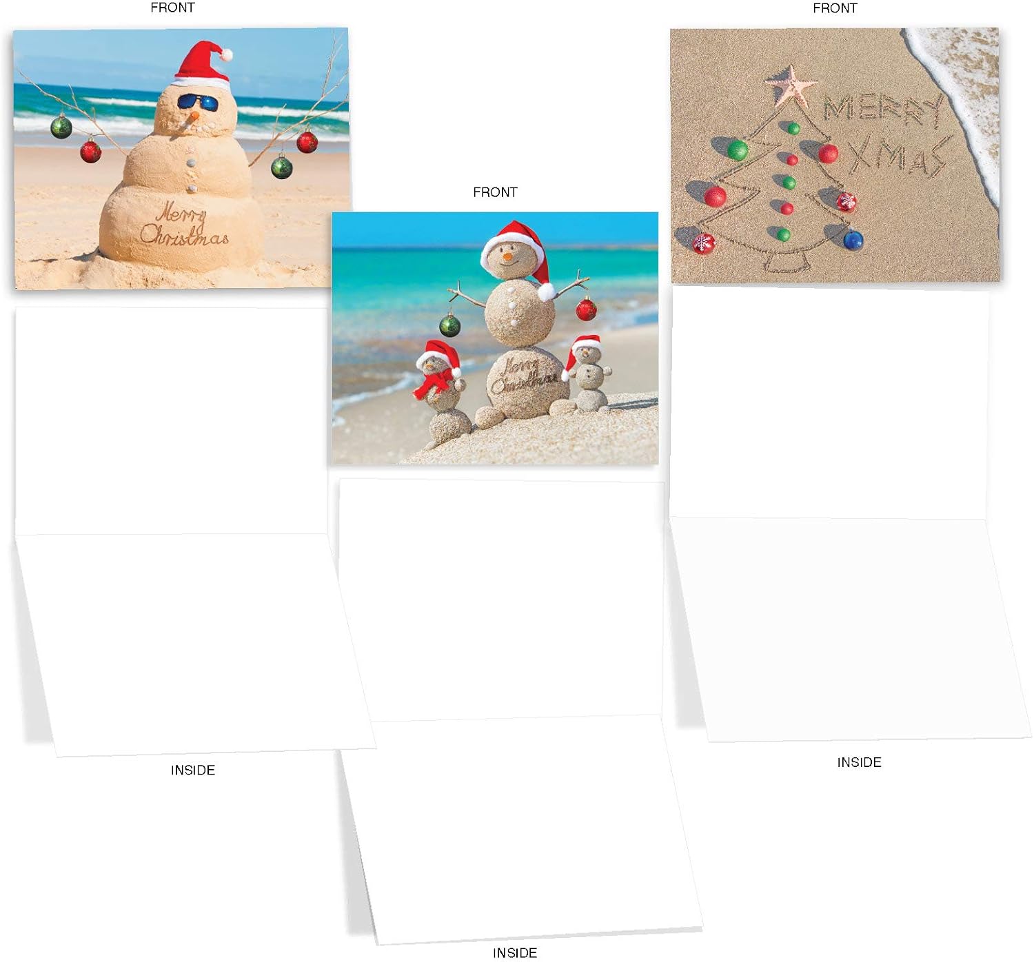 The Best Card Company, 10 Snowman Christmas Cards Blank, Bulk Box of Notecards with Envelopes, Assortment (4 x 5.12 Inch) - Image 4