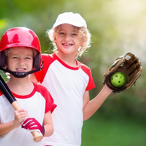 Miniatura 6 de Tanlade Paquete de 36 pelotas de práctica de béisbol, bolas de entrenamiento de plástico, bolas de béisbol ligeras huecas con una bolsa de cordón