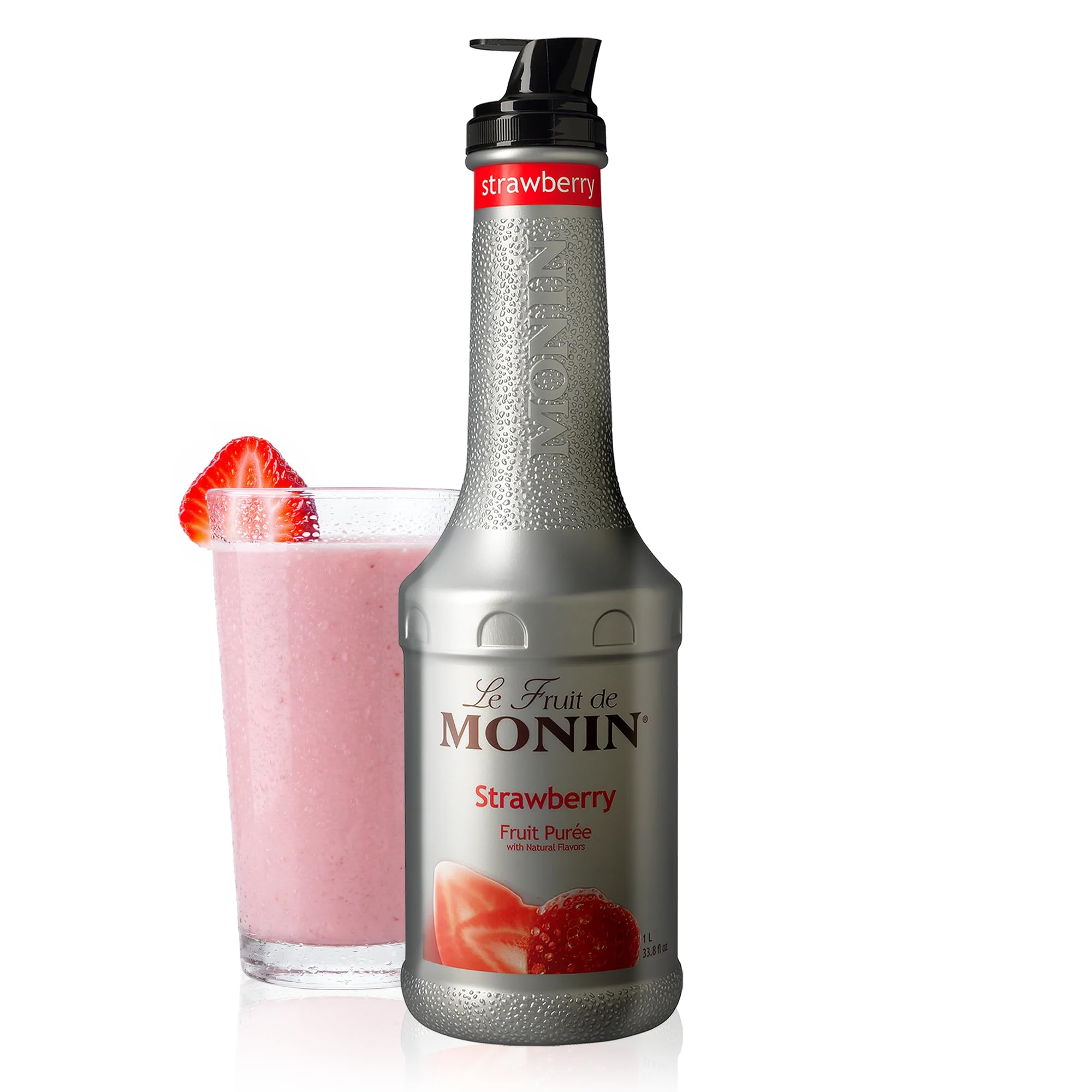 MONIN Le Fruit Fraise- Préparation à base de fruits - Pour Cocktail, Culinaire et Smoothie - 1L