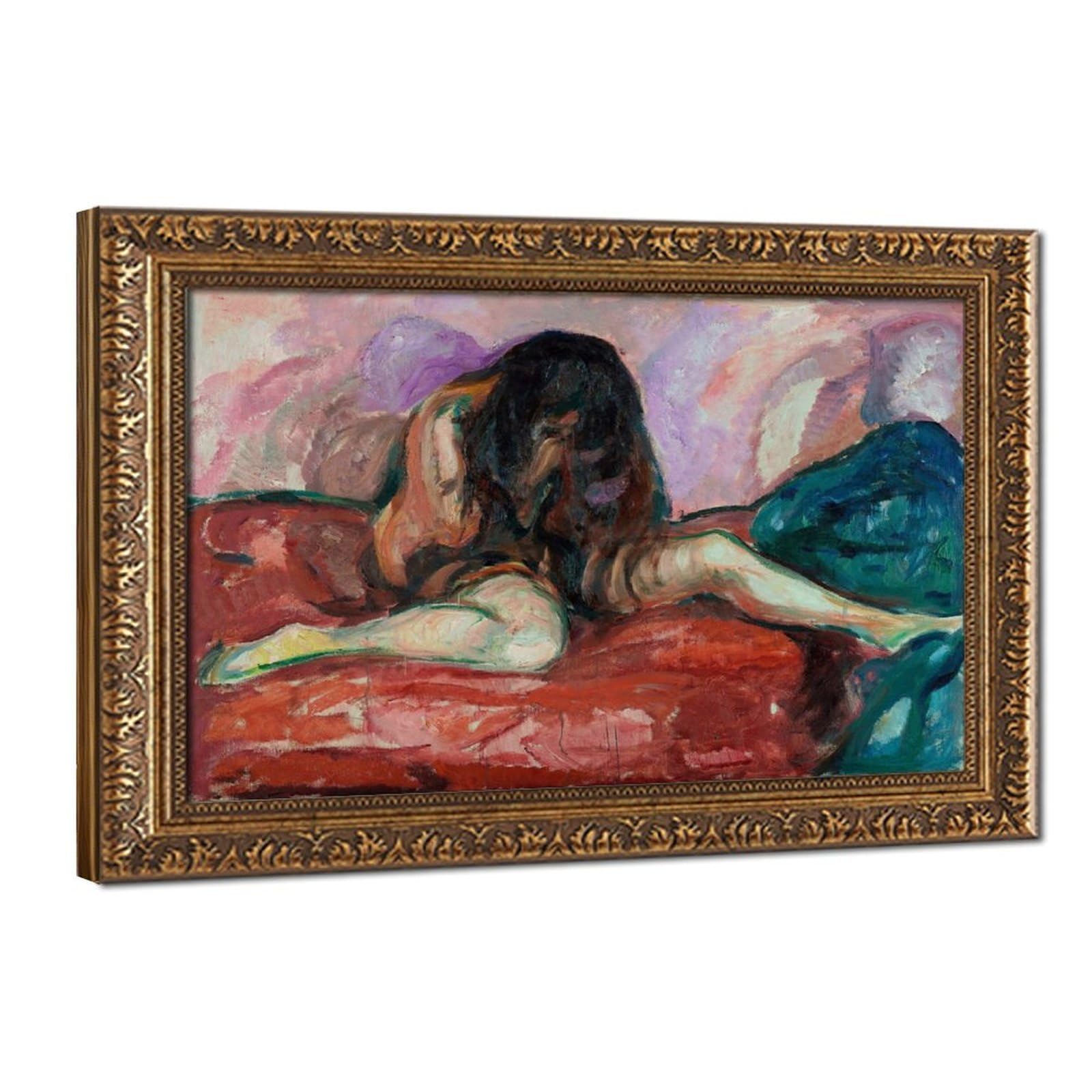 WCYB Weeping Nude by Edvard Munch Posters Prints Canvas Deco Paintings Wall Art Hangable Frame 16" L X 24" W
