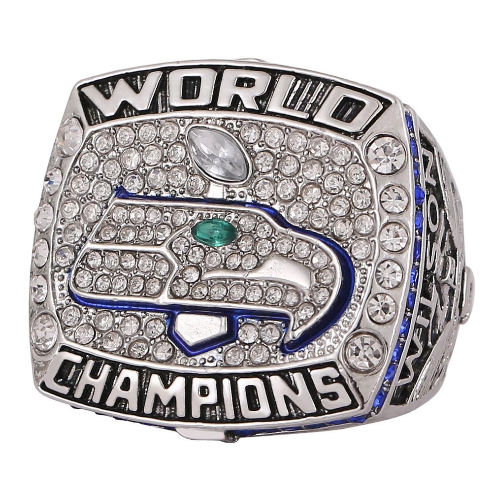 2013 Seahawks Championship Ringe Mit Holzbox National Football Champion Ring Rugby Schmuck Kollektion Sport Gewinner Award Preis Geschenke Für Fans