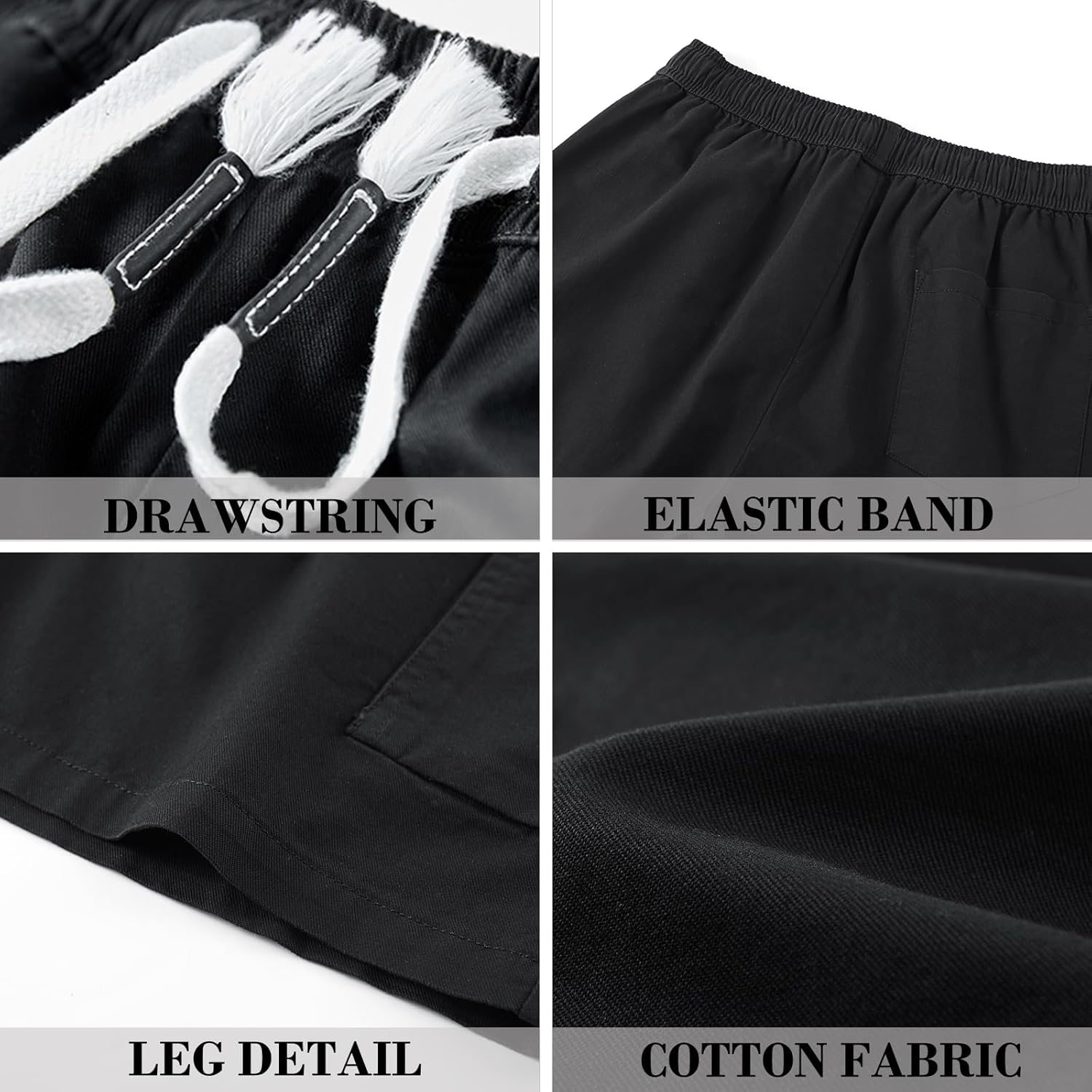 Msmsse Men's Cargo Shorts Elastic Waist Drawstring Summer Casual Cotton Work Athletic Shorts - Image 4