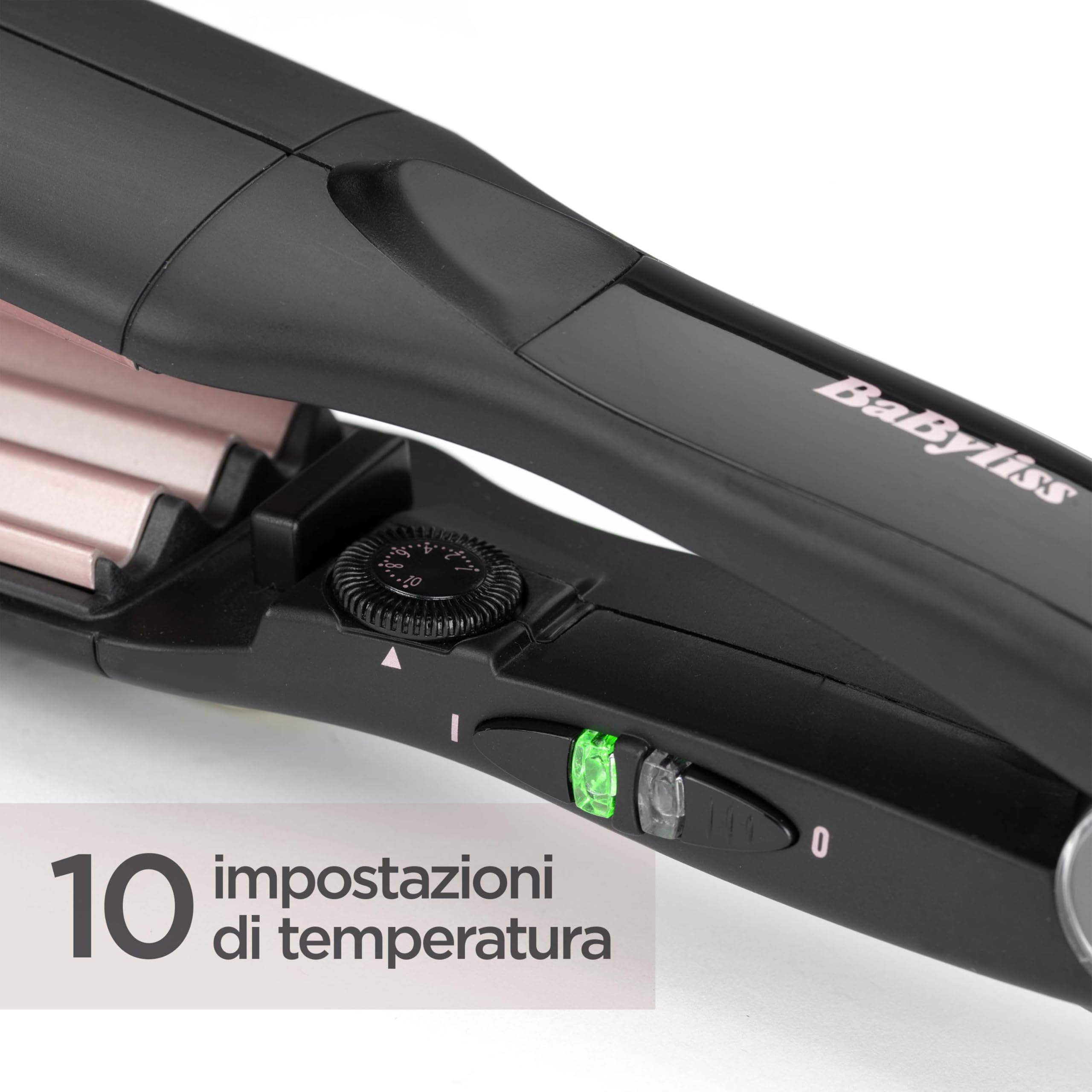 BaByliss Piastra frisè, Tourmaline Ceramic, 10 temperature fino a 210°C, nero, 2165CE