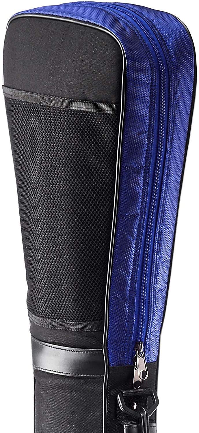 Golftasche/Pencilbag/Reisebag/Rangebag/Pistolbag/Tragebag mit integrierter Schutzhaube und Außentasche in Farbe: schwarz - Royalblau