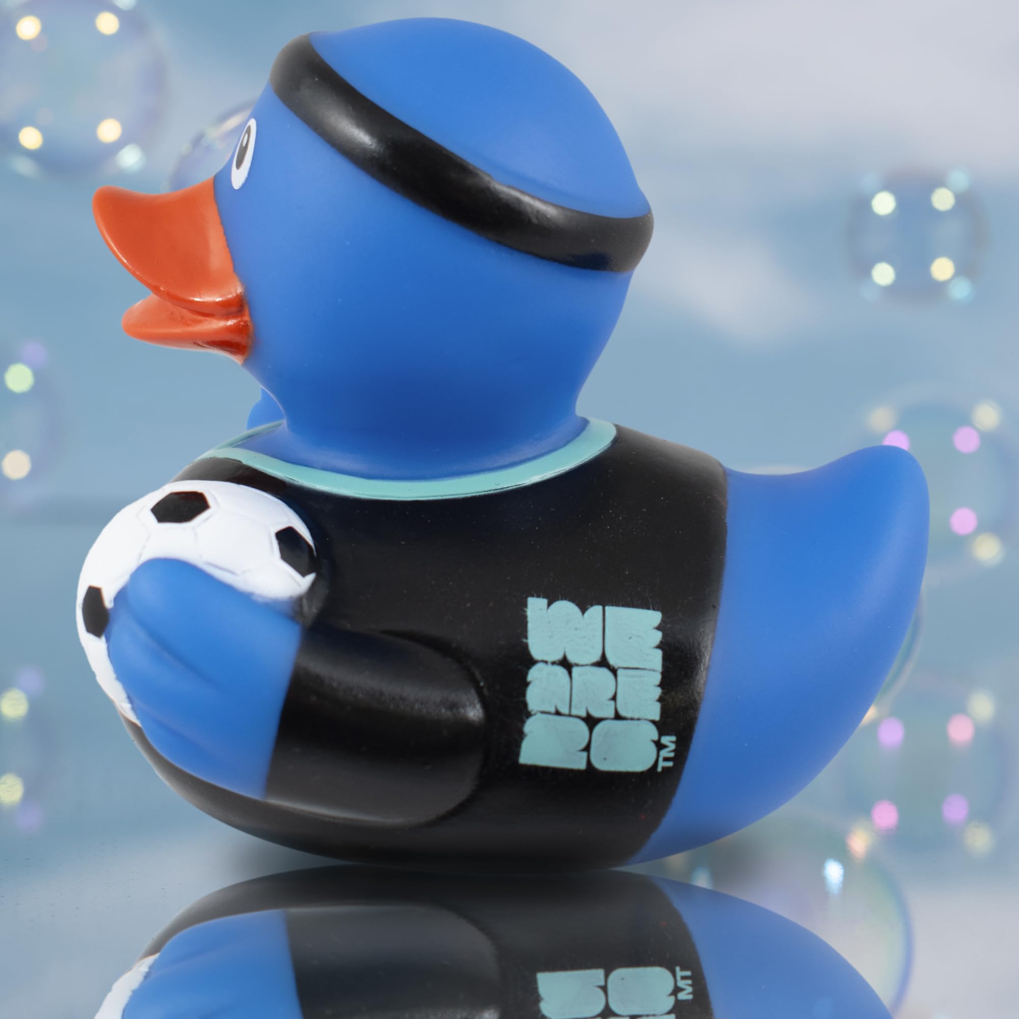 Hy-Pro Officially Licensed FIFA World Cup 2026 Rubber Duck - Bath Toy with Headband & Shirt Holding Ball, Collectible Football Mascot for Supporters, Fun & Nation Pride Display - Blue - 5