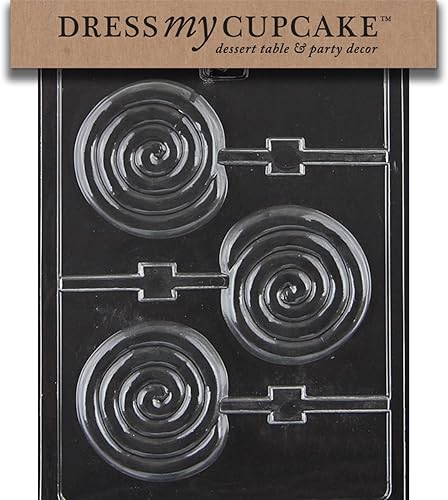 Dress My Cupcake Molde de caramelo de chocolate, piruleta de remolino