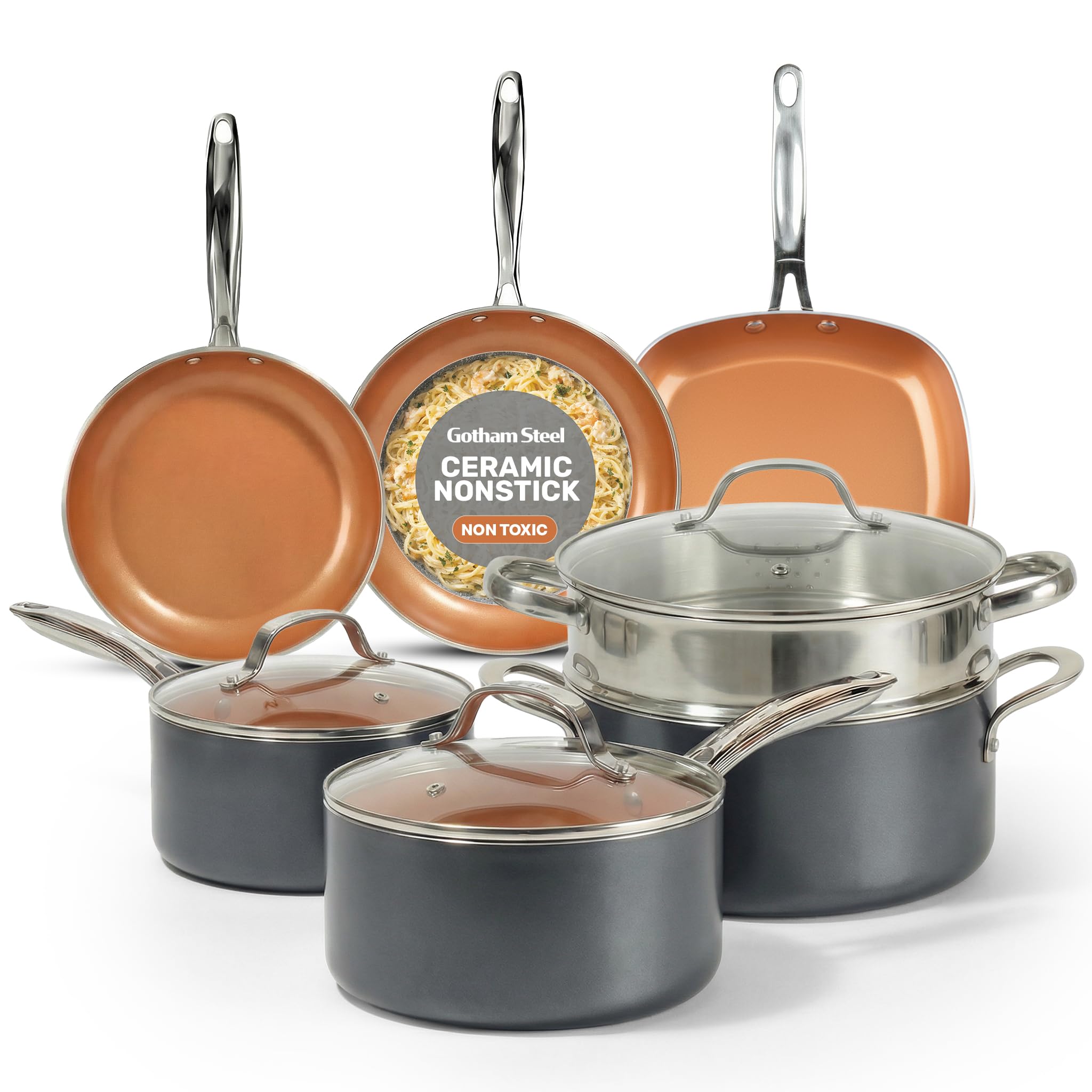 Gotham Steel 12 Pc Ceramic Cookware Set