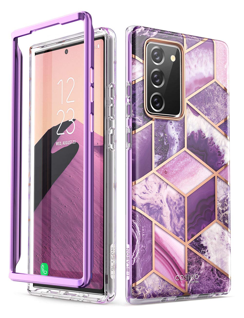 i-Blason Cosmo Series Case Designed for Galaxy Note 20 5G 6.7 inch (2020 Release), Protective Bumper Marble Design Without Built-in Screen Protector (Ameth)